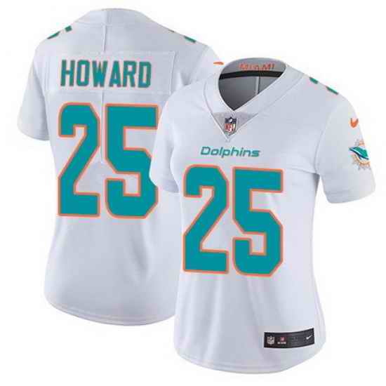 Nike Dolphins 25 Xavien Howard White Womens Stitched NFL Vapor Untouchable Limited Jersey